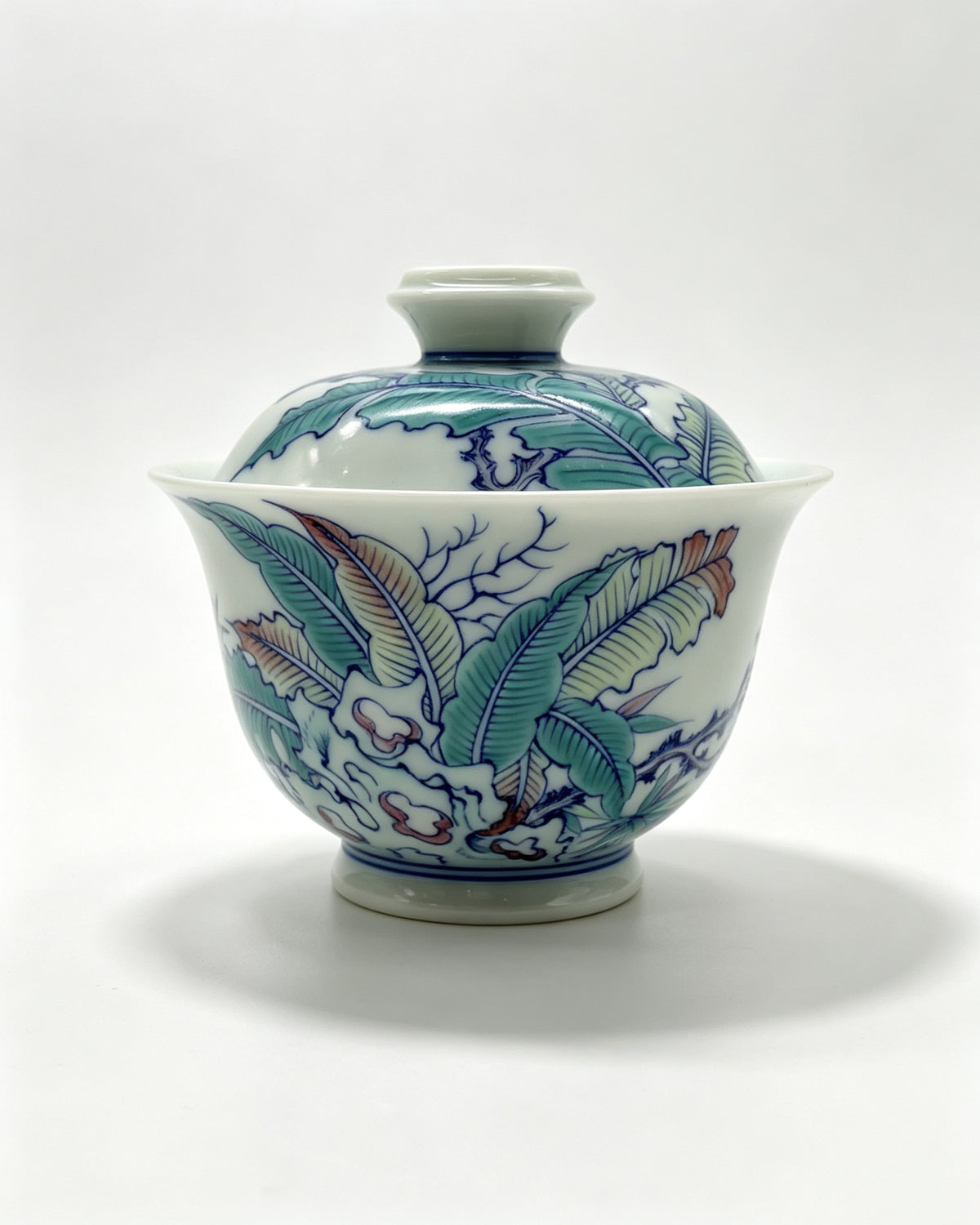 Doucai Banana & Grape Gaiwan     170ml   -Jingdezhen porcelain