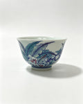 Doucai "Banana Leaf, Butterfly Lingzhi Teacup       110ml   -Jingdezhen porcelain