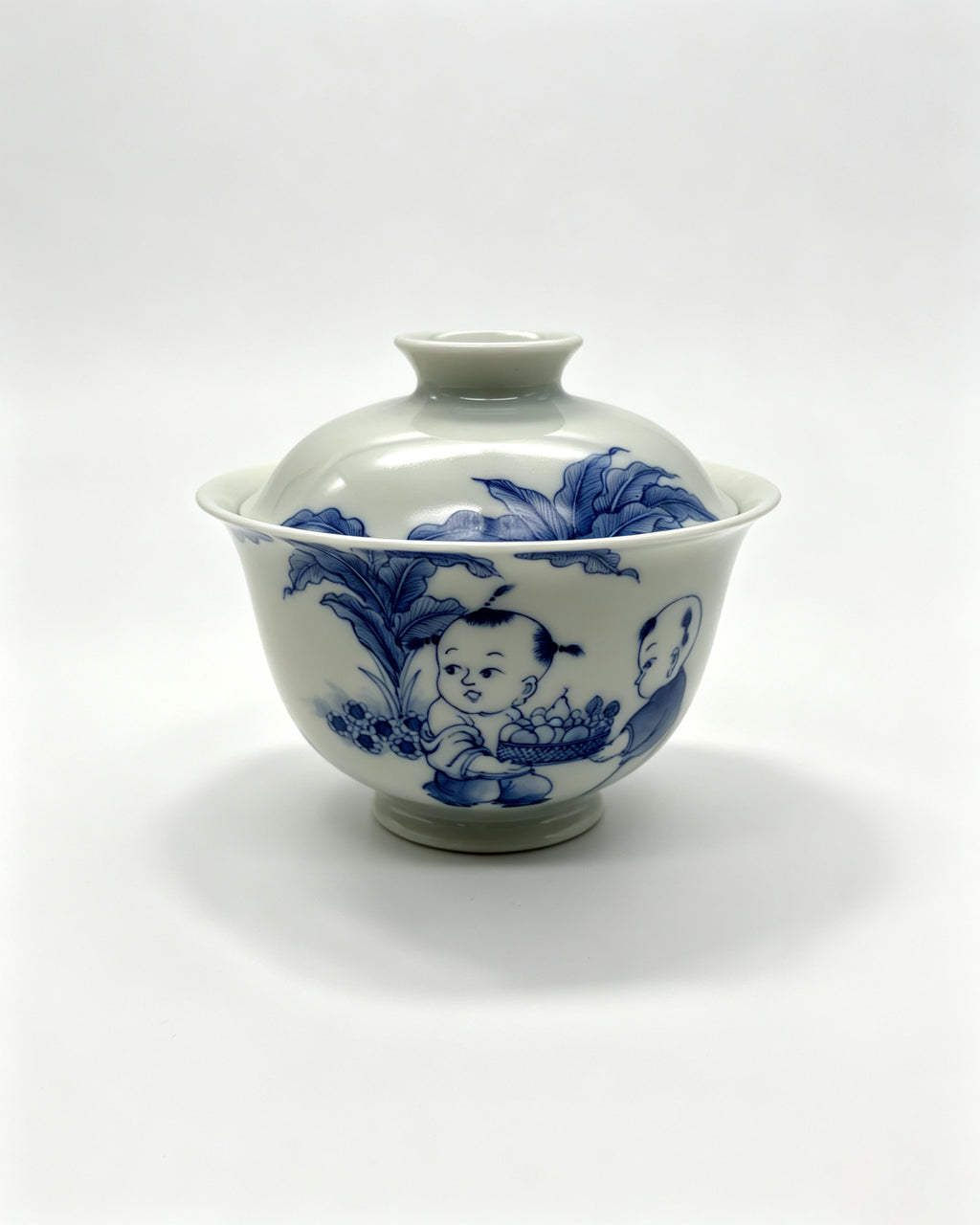 Joyful Kids Under Banana Leaves        160ml   -Jingdezhen porcelain