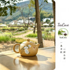 Lan Hua Xi Shi     220cc   - Yixing Zisha Purple Clay Teapot