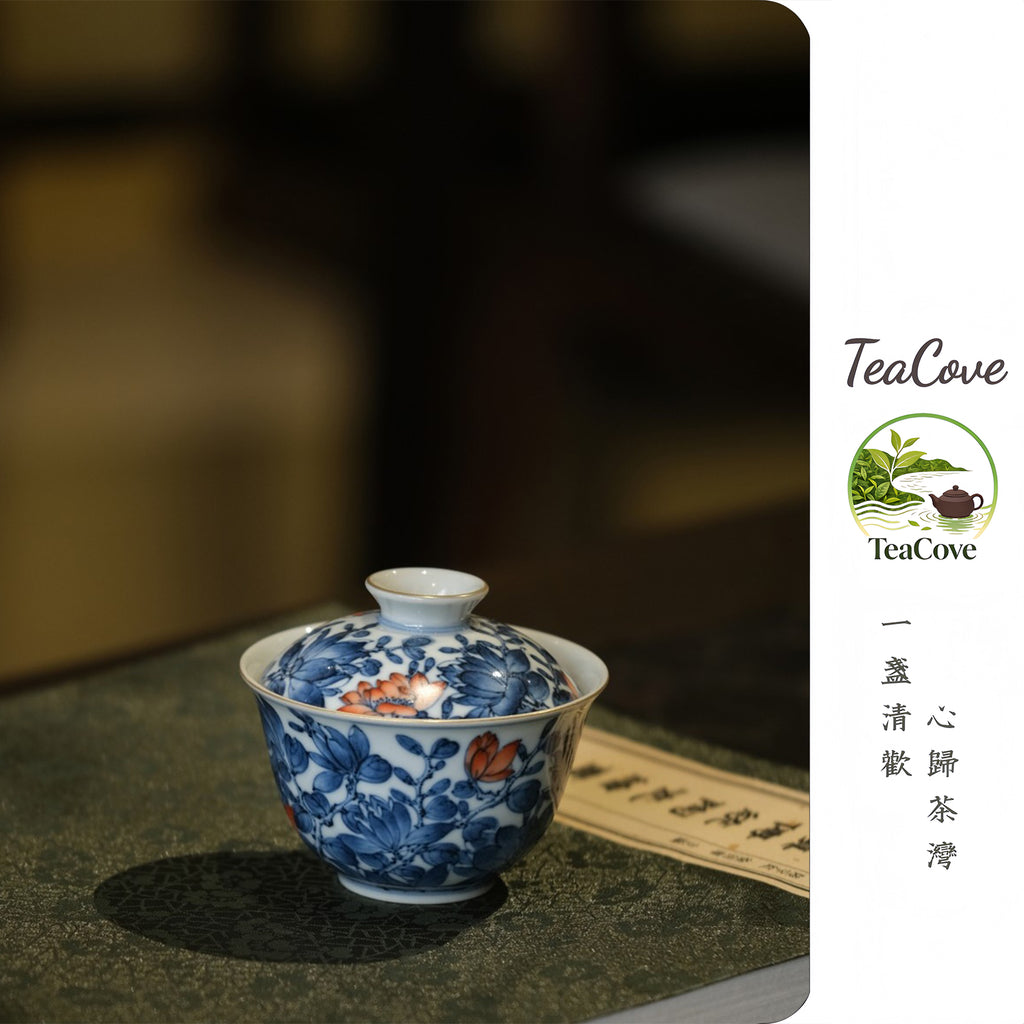 Blue and white porcelain covered bowl  -Jingdezhen porcelain