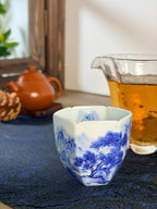 Hexagonal Floral Rim Master Teacup       100ml   -Jingdezhen porcelain