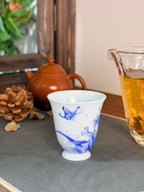 Blue and White Butterfly & Daylily       60ml   -Jingdezhen porcelain