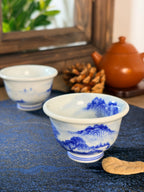 Blue and White Landscape Tea Cup       50ml   -Jingdezhen porcelain
