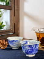 Hidden Dragon Blue and White Tea Tasting Cup        110ml   -Jingdezhen porcelain