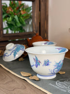 Doucai Banana & Grape Gaiwan     170ml   -Jingdezhen porcelain