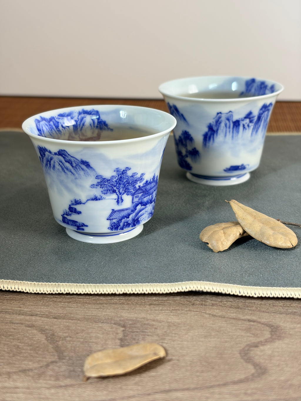 Blue White Porcelain Landscape       70ml   -Jingdezhen porcelain