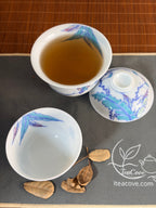 Doucai "Banana Leaf, Butterfly Lingzhi Teacup       110ml   -Jingdezhen porcelain