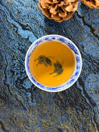 "Butterflies Amidst Flowers" Blue and White Tea Tasting Cup       60ml   -Jingdezhen porcelain
