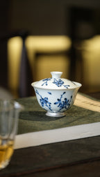 Blue and white porcelain covered bowl  -Jingdezhen porcelain