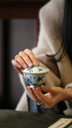 Blue and white porcelain covered bowl  -Jingdezhen porcelain