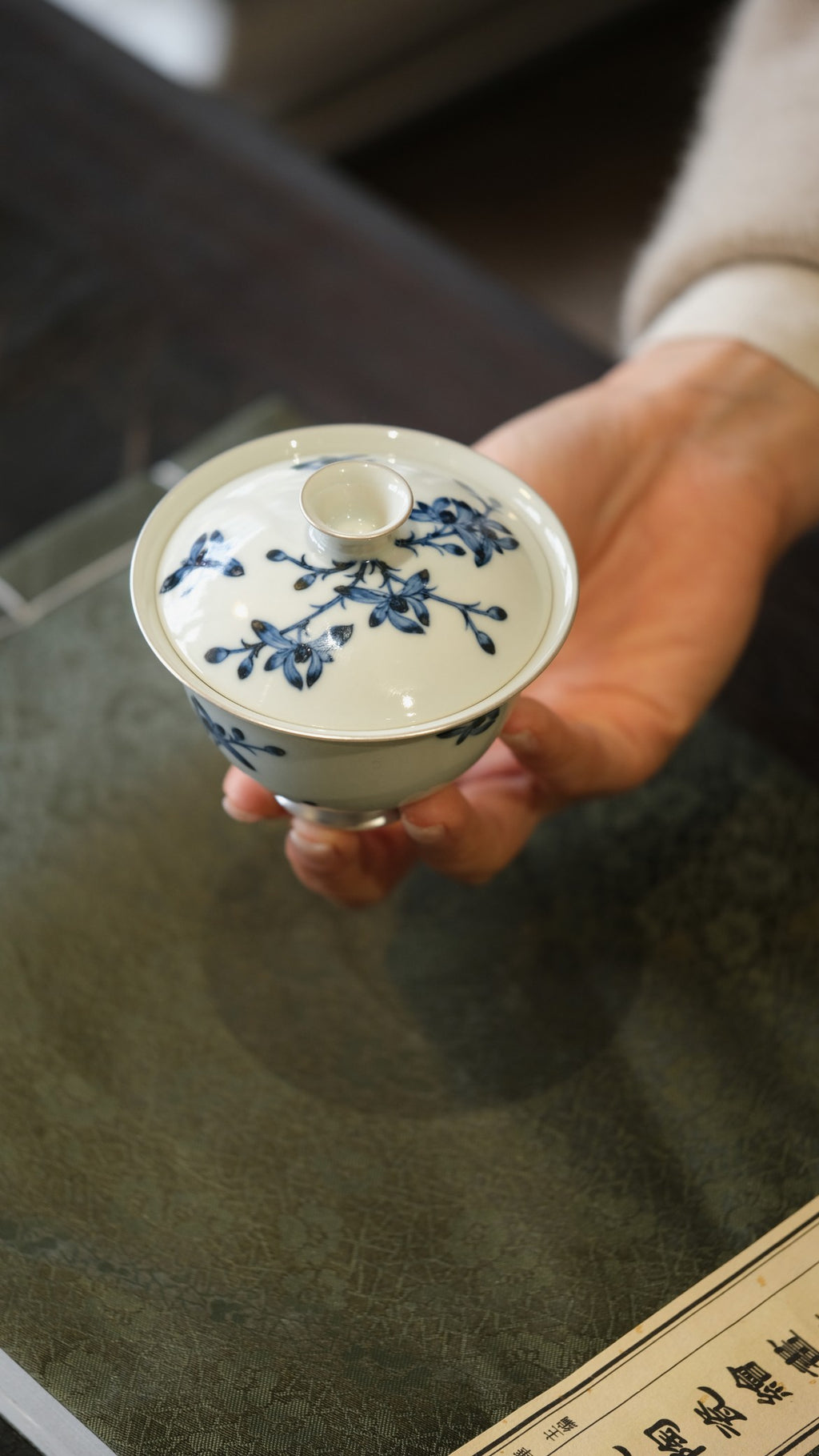 Blue and white porcelain covered bowl  -Jingdezhen porcelain