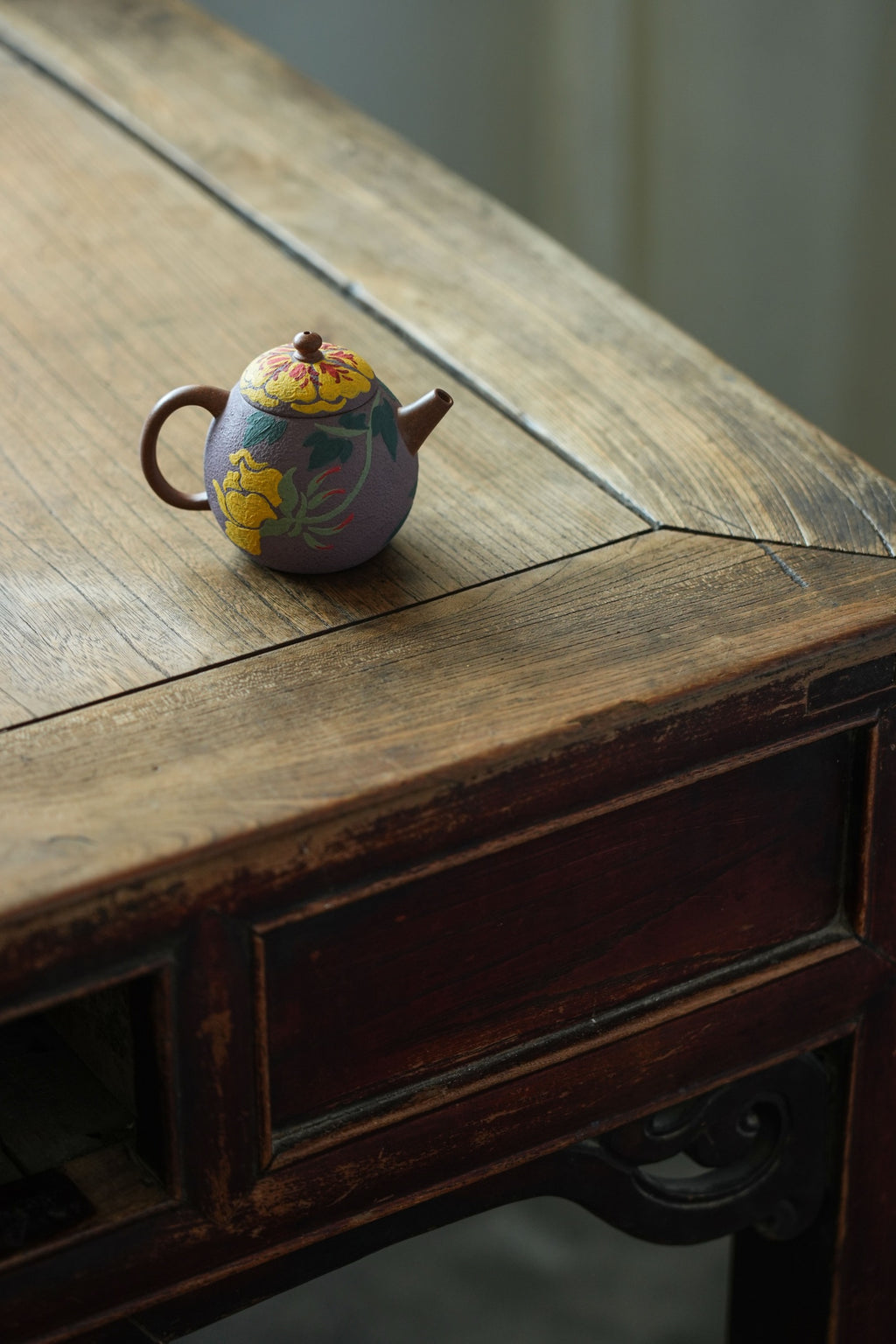 Mu Dan  100cc - Yixing Zisha Purple Clay Teapot