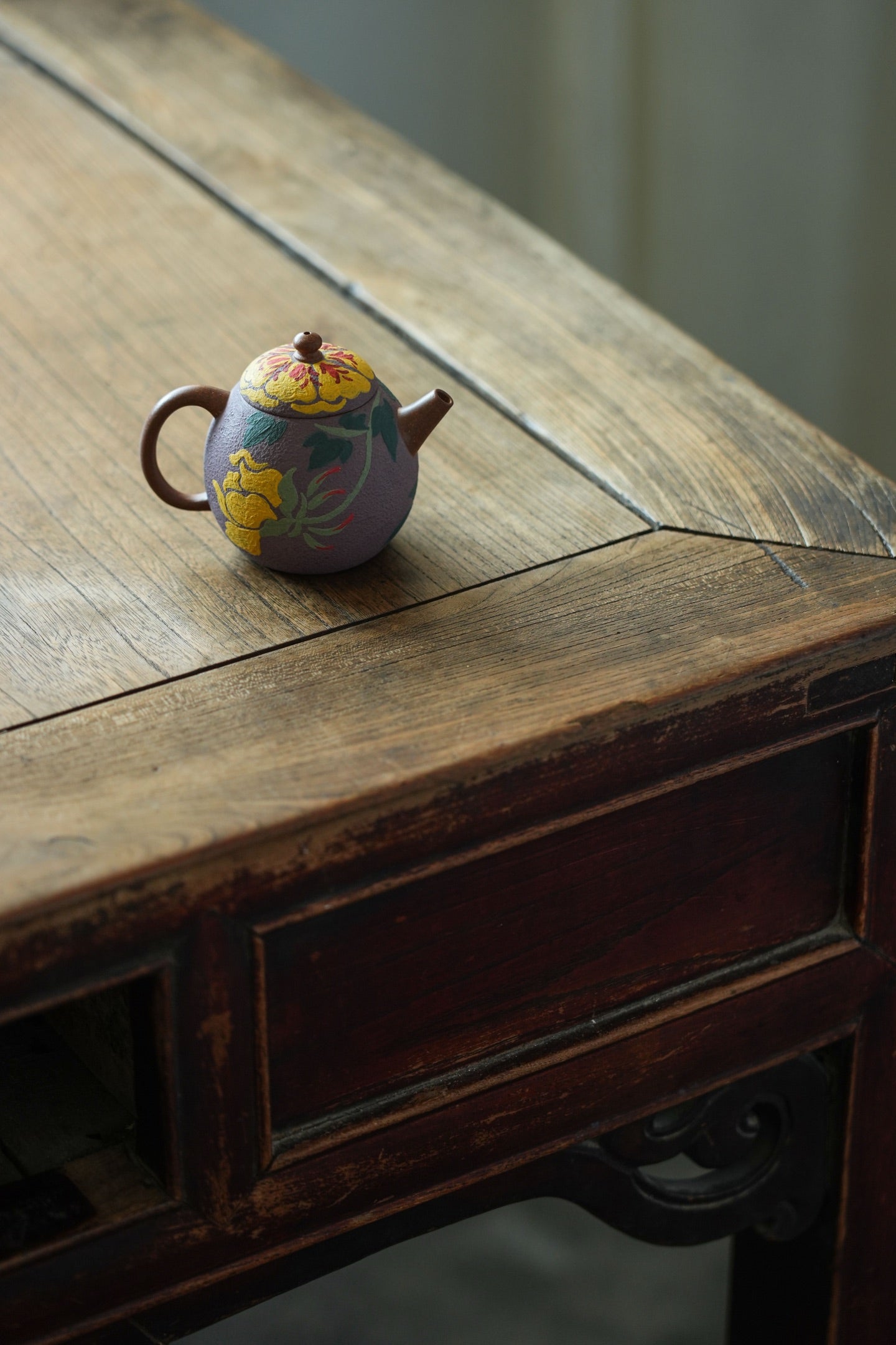 Mu Dan  100cc - Yixing Zisha Purple Clay Teapot