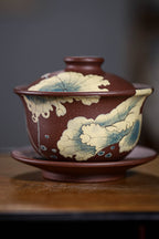 He Lian Yu You   180cc - Yixing Zisha Purple Three-Talent Bowl