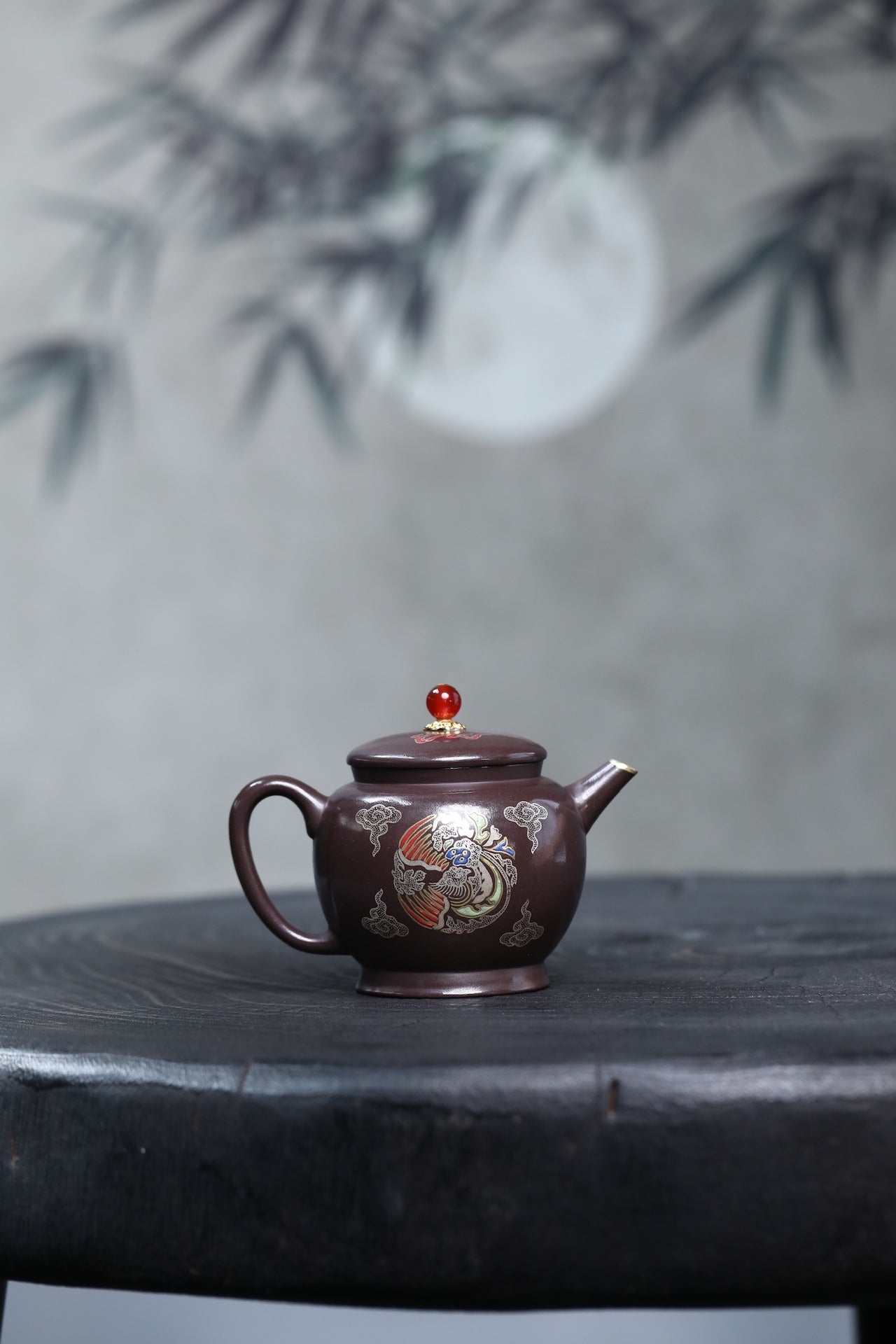 Gong Deng   180cc   - Yixing Zisha Purple Clay Teapot