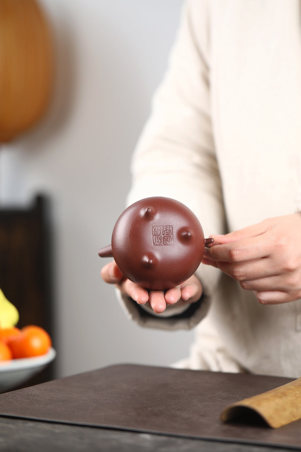 San Zu Bao Ding  250cc - Yixing Zisha Purple Clay Teapot