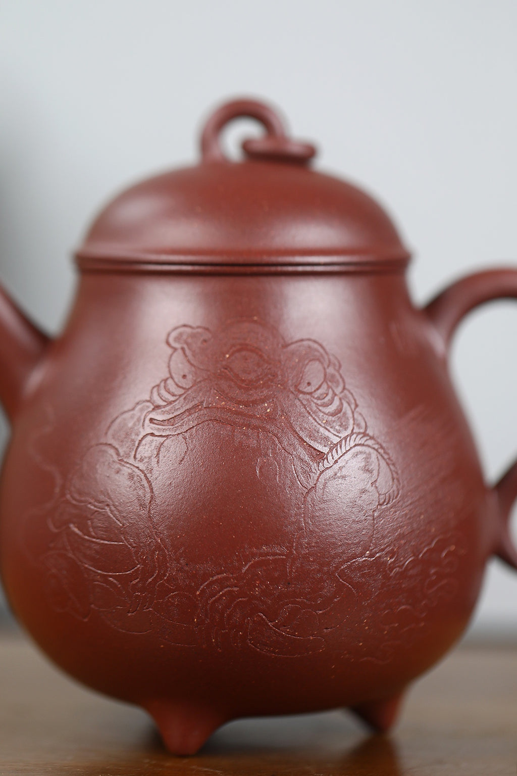 San Zu Bao Ding  250cc - Yixing Zisha Purple Clay Teapot