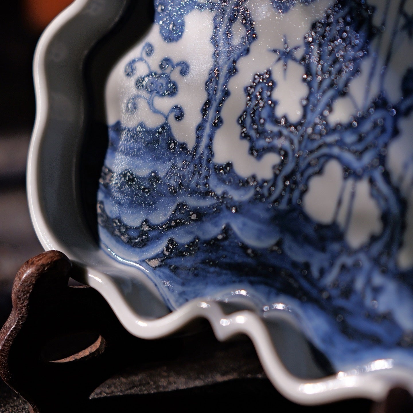 Blue and white porcelain teapot stand   -Jingdezhen porcelain