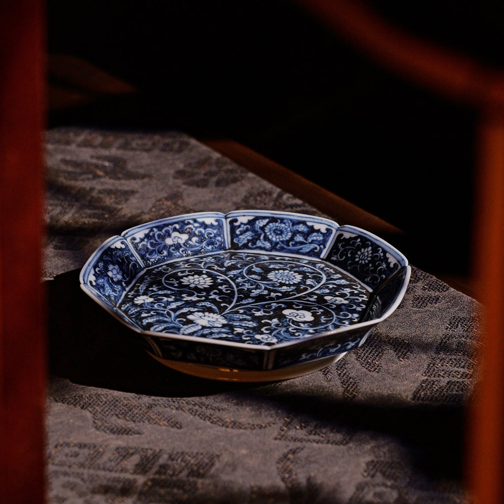 Blue and white porcelain teapot stand  -Jingdezhen porcelain