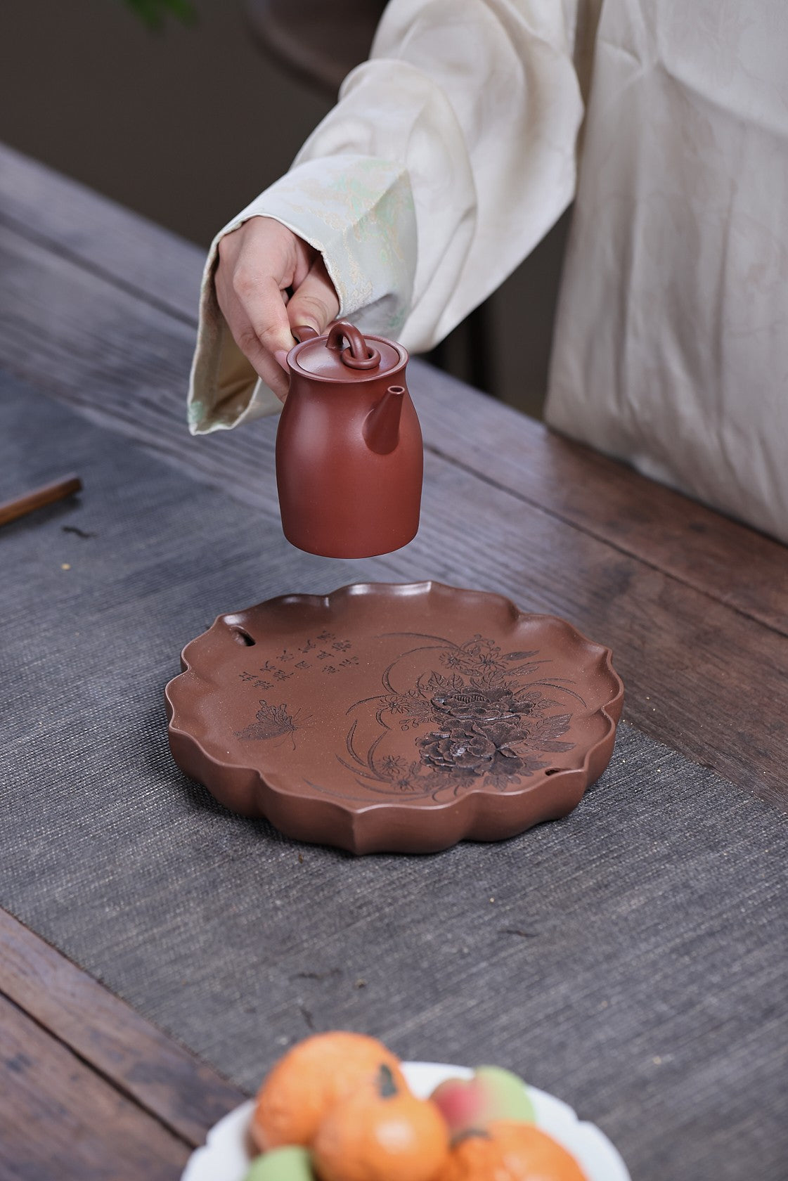 Die Xiang   - Yixing Zisha Purple Teapot Stand
