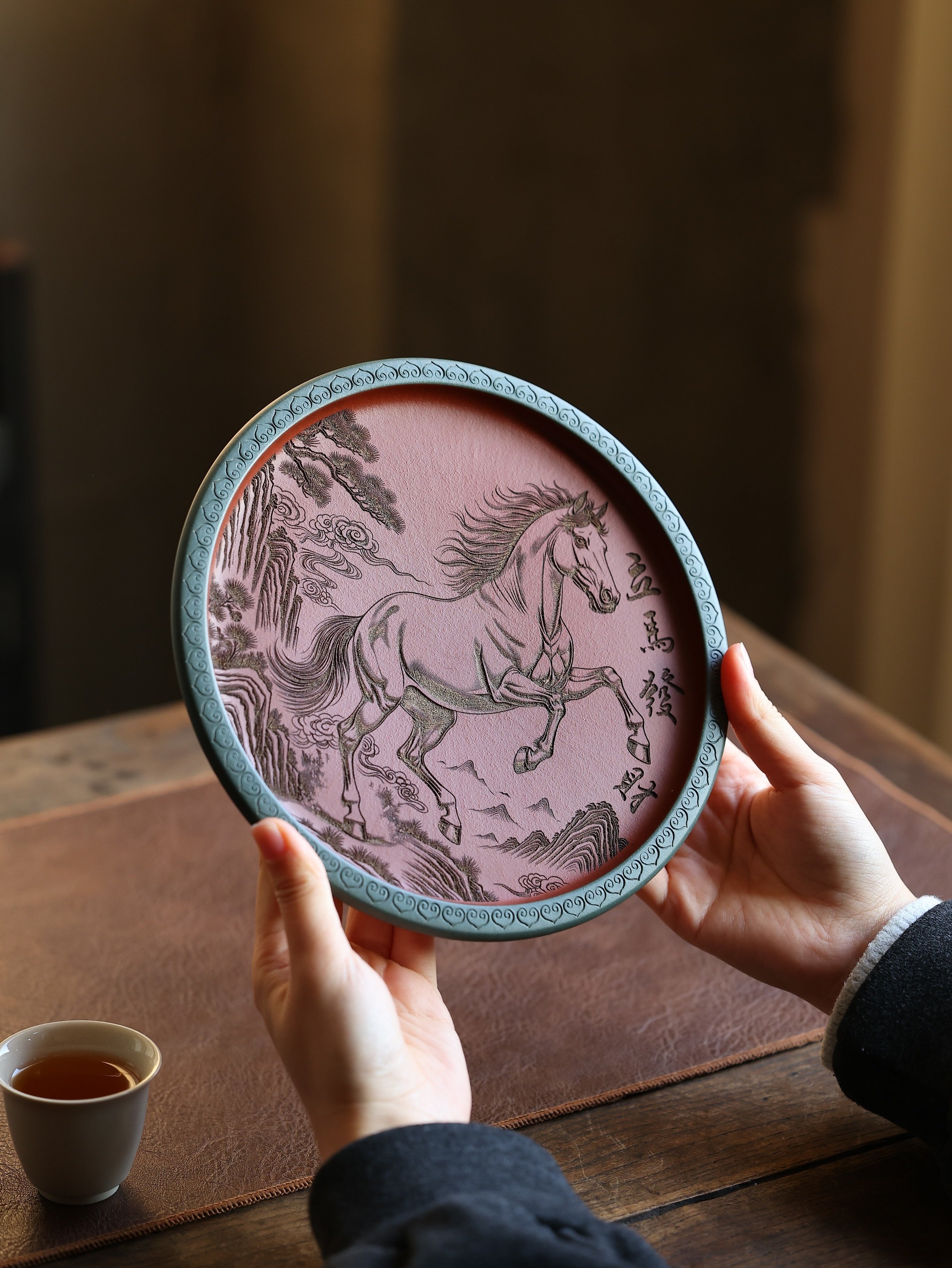 Li Ma Fa Cai    - Yixing Zisha Purple Teapot Stand