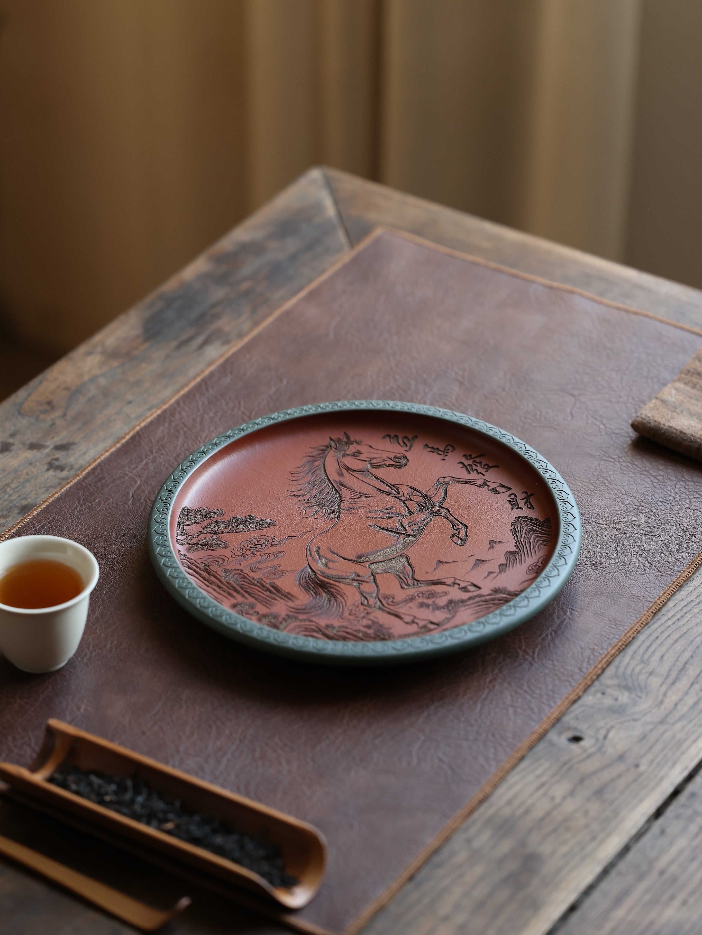 Li Ma Fa Cai    - Yixing Zisha Purple Teapot Stand