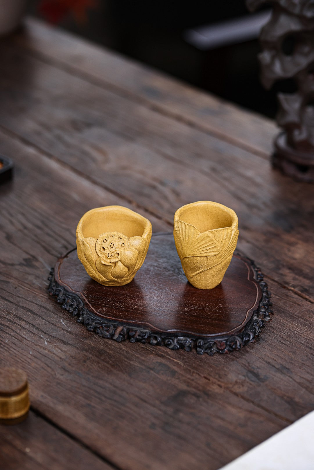 Hao Yun Lian Lian   70cc-90cc - Yixing Zisha Purple Pair of Cups