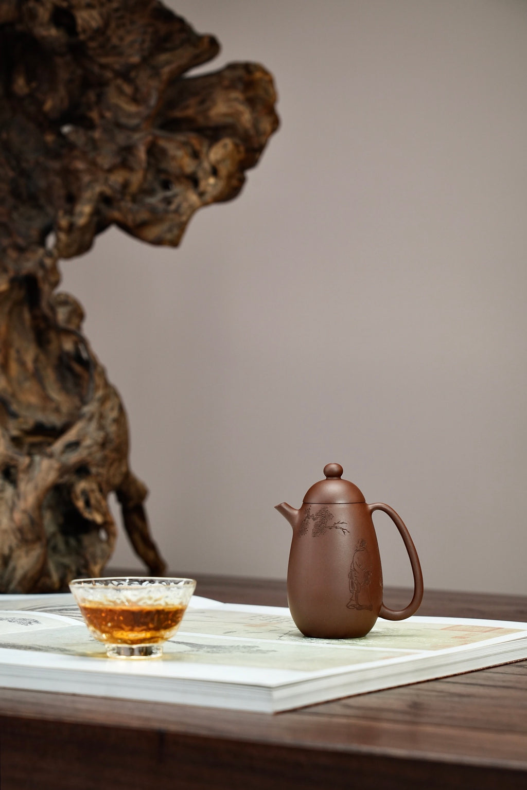 Ming Shi Long Dan   140cc   - Yixing Zisha Purple Clay Teapot