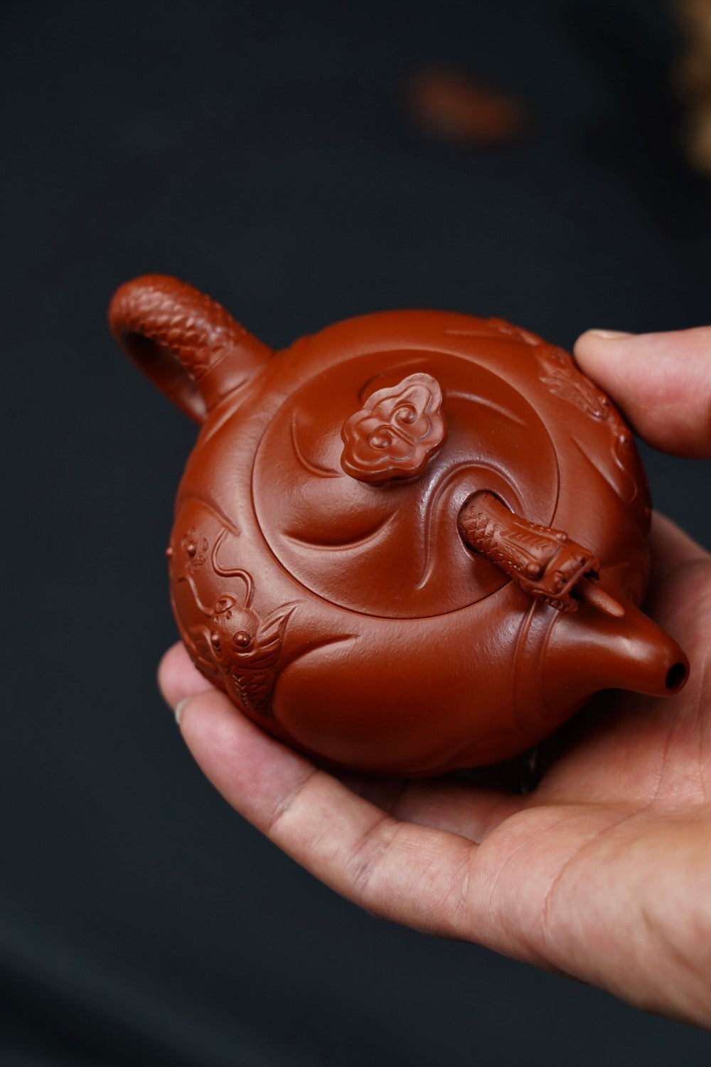 Yu Hua Long   160cc   - Yixing Zisha Purple Clay Teapot