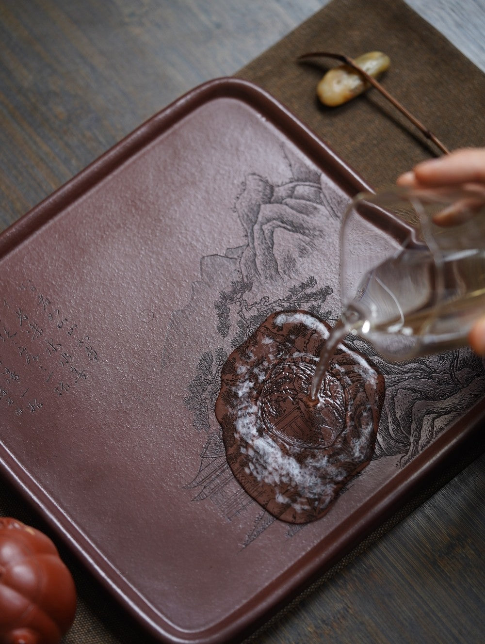Shan Shui   - Yixing Zisha Purple Teapot Stand
