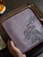 Shan Shui   - Yixing Zisha Purple Teapot Stand