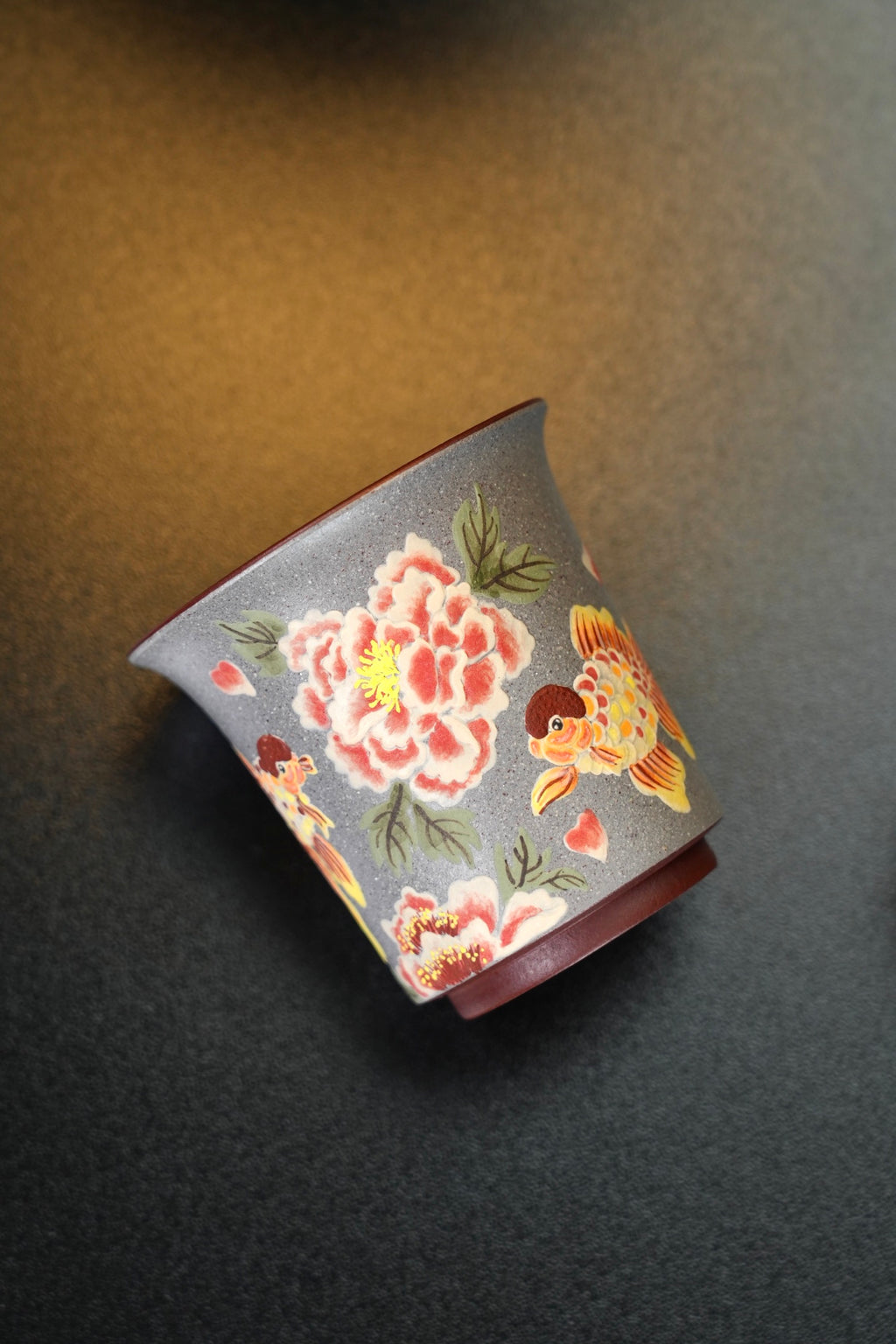 Hua Kai Fu Gui    100cc  - Yixing Zisha Purple Clay  Cup