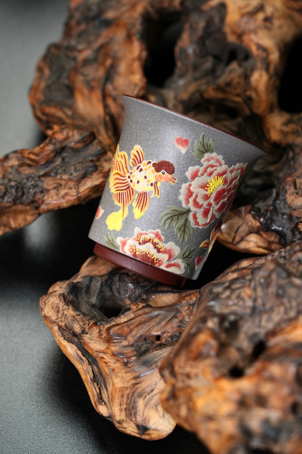 Hua Kai Fu Gui    100cc  - Yixing Zisha Purple Clay  Cup