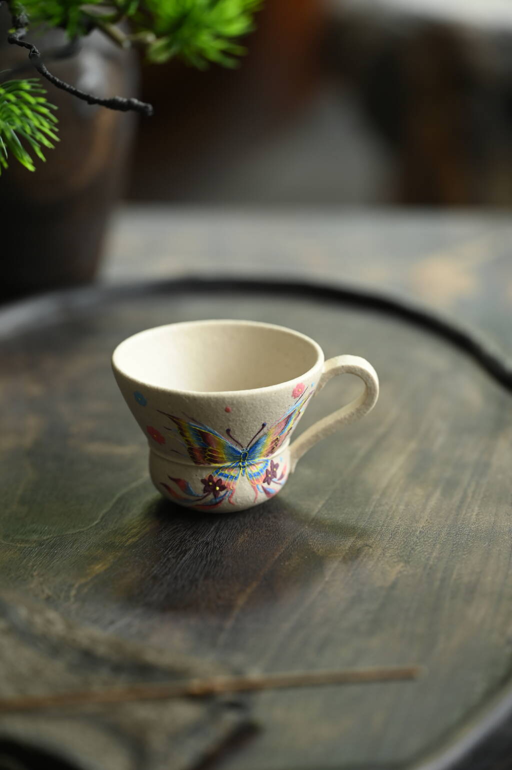 Cai Die    70cc  - Yixing Zisha Purple Clay  Cup