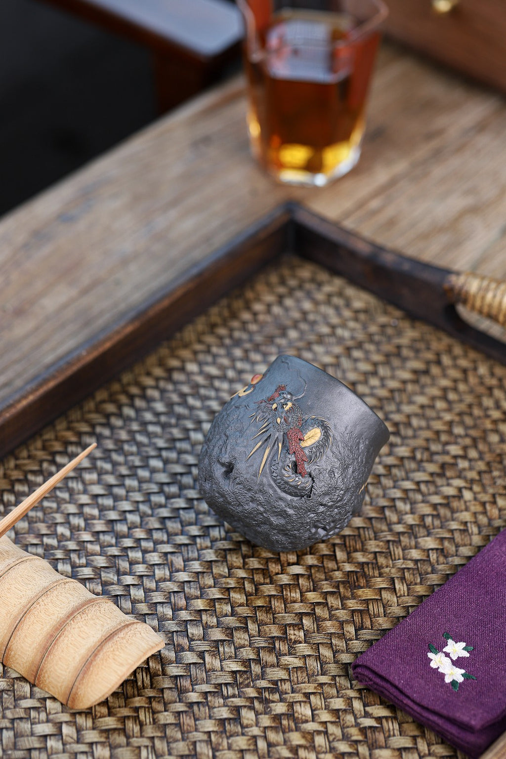 Chang Long     160cc  - Yixing Zisha Purple Clay  Cup