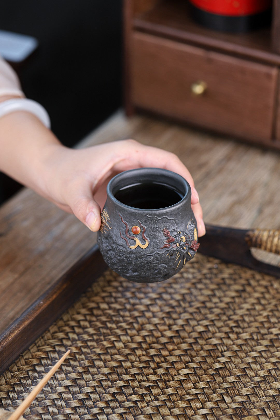 Chang Long     160cc  - Yixing Zisha Purple Clay  Cup