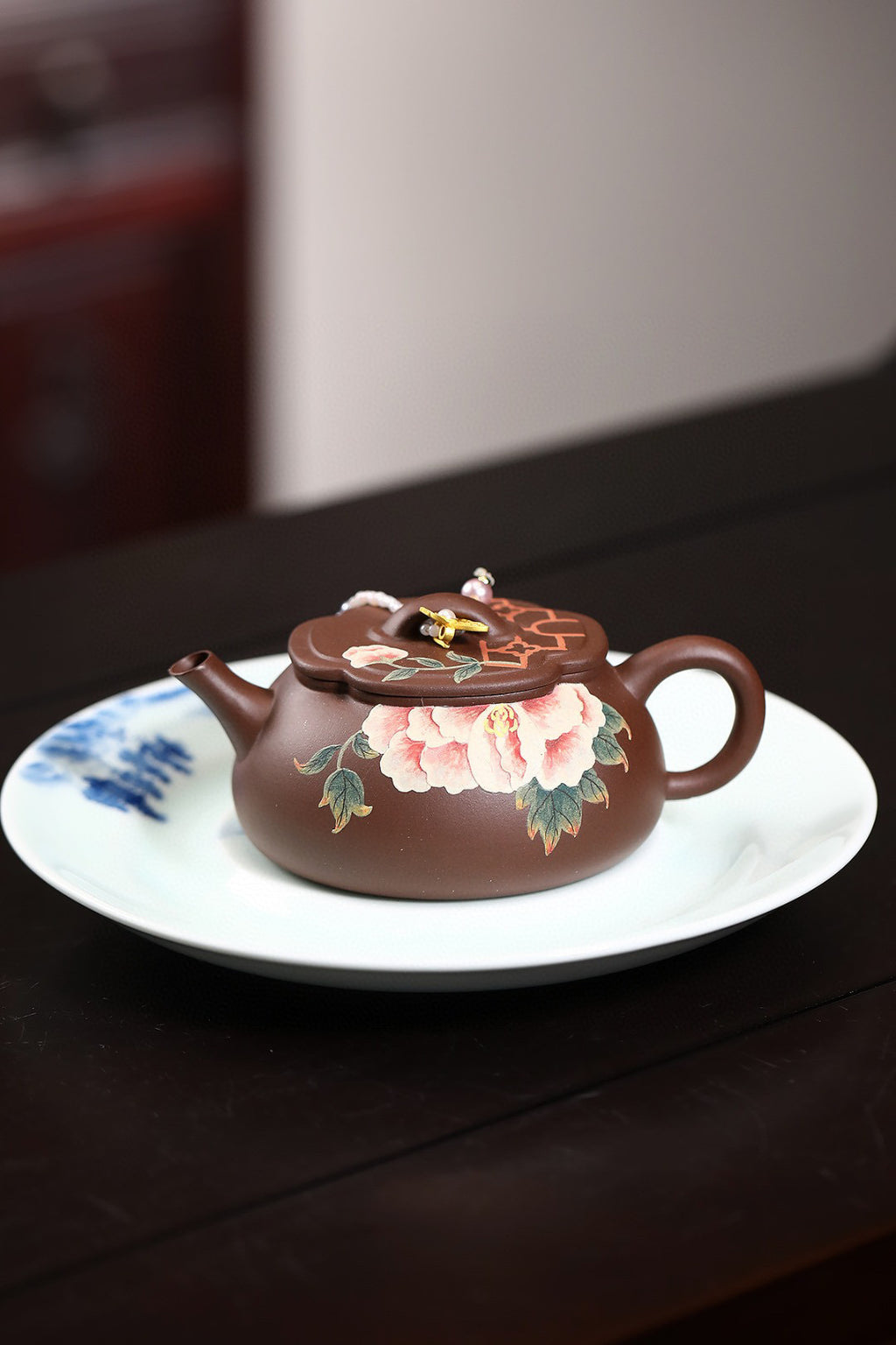 Hai Tang Mu Dan      130cc   - Yixing Zisha Purple Clay Teapot