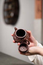 Pan Hu     150cc   - Yixing Zisha Purple Clay Teapot