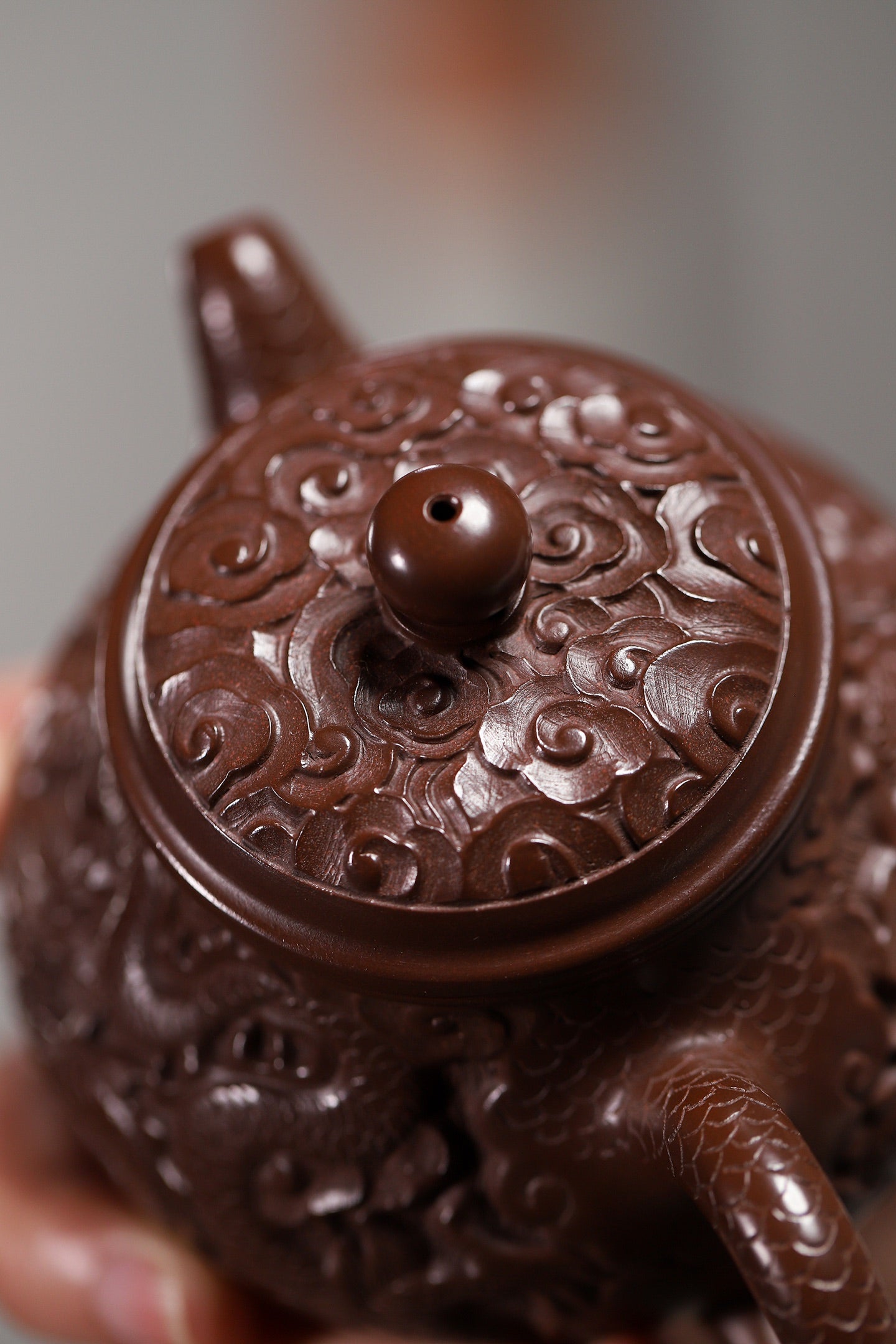 Pan Hu     150cc   - Yixing Zisha Purple Clay Teapot