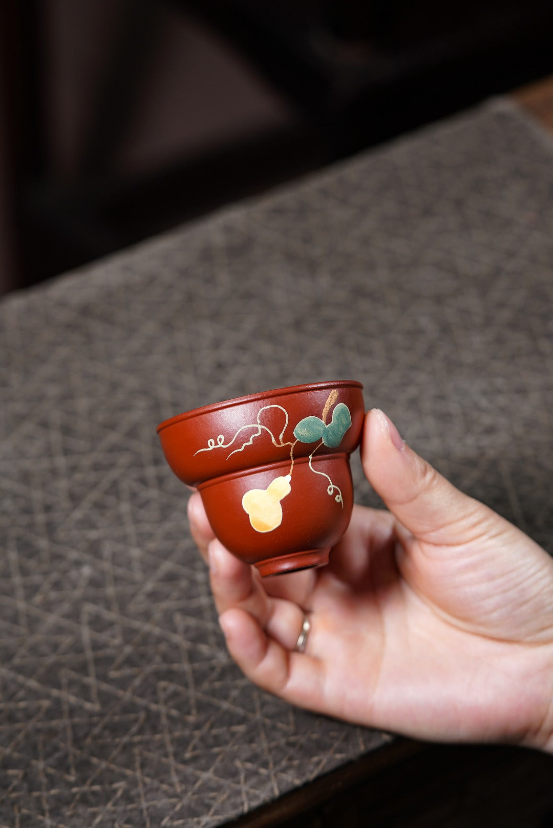 Hu Lu Fu Lu Bei    70cc  - Yixing Zisha Purple Clay  Cup