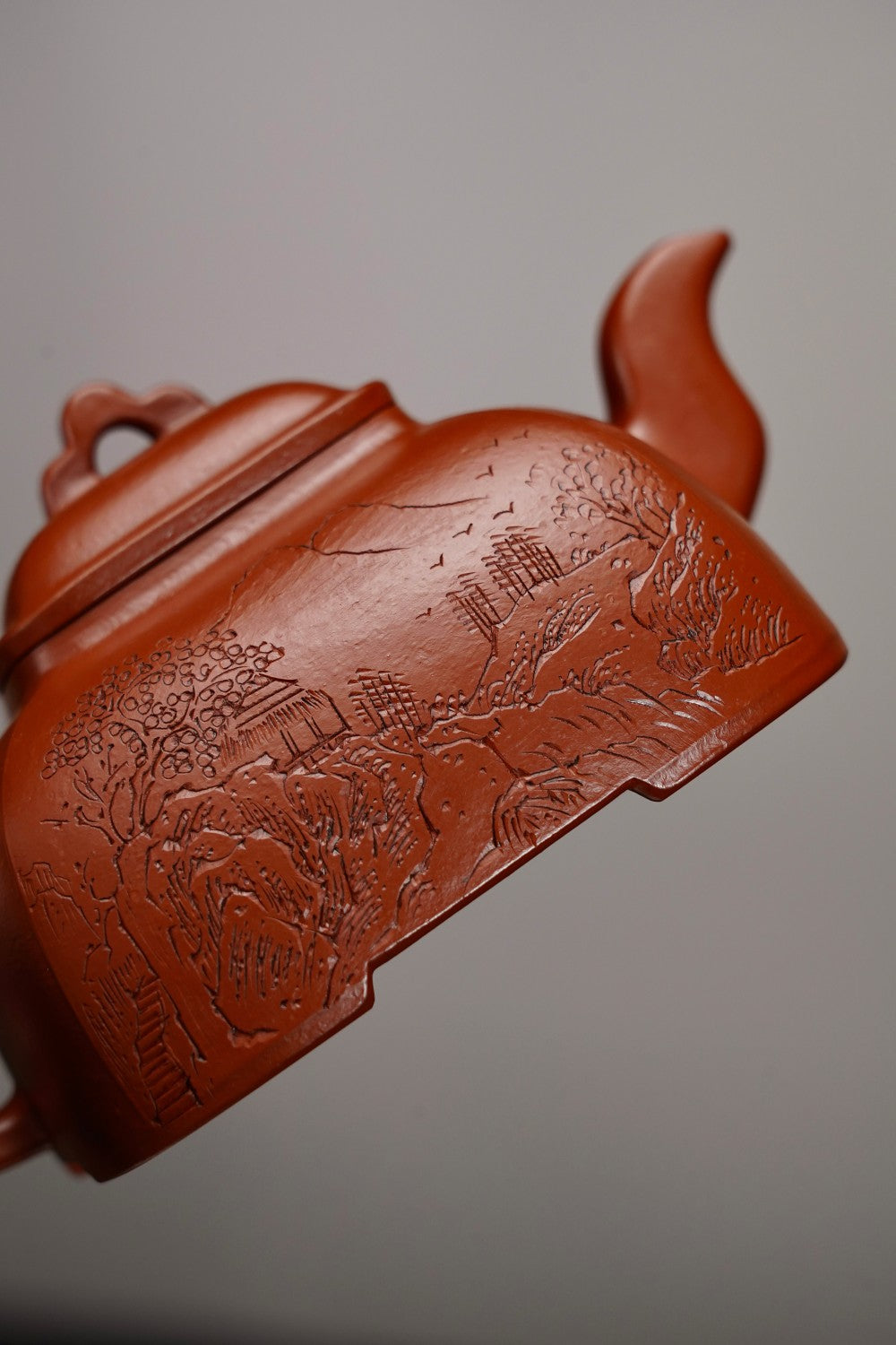 Gu Ling     290cc   - Yixing Zisha Purple Clay Teapot