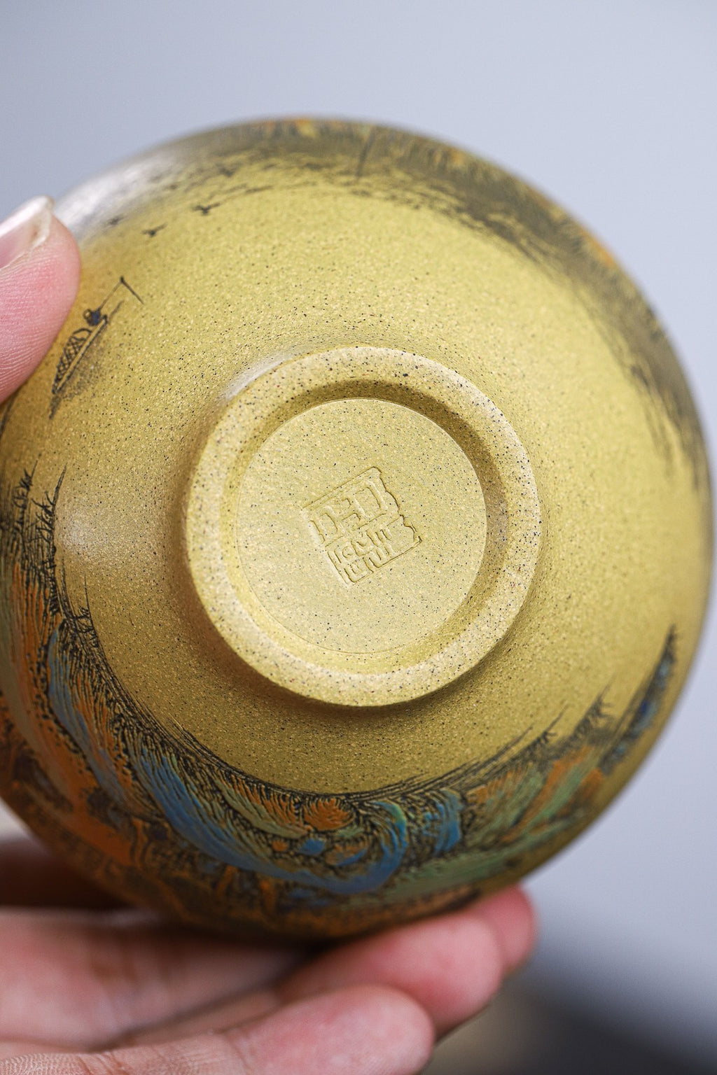 Shan Shui Ru Hua         180cc  - Yixing Zisha Purple Clay  Cup