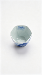 Hexagonal Blue-and-White Landscape       100ml   -Jingdezhen porcelain