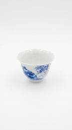 Hand-painted Blue White Beauty Floral Rim Tasting Teacup       130ml   -Jingdezhen porcelain